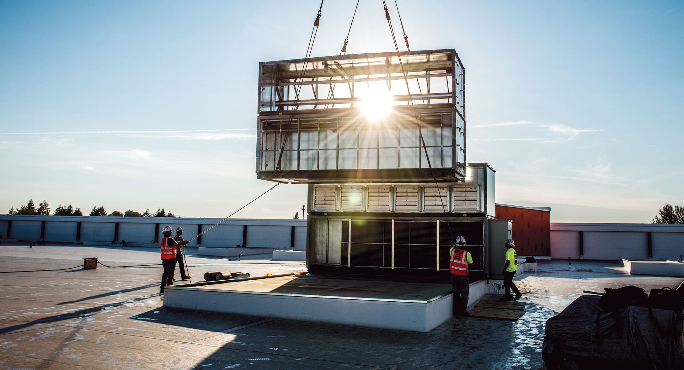 Streimer Working on Rooftop