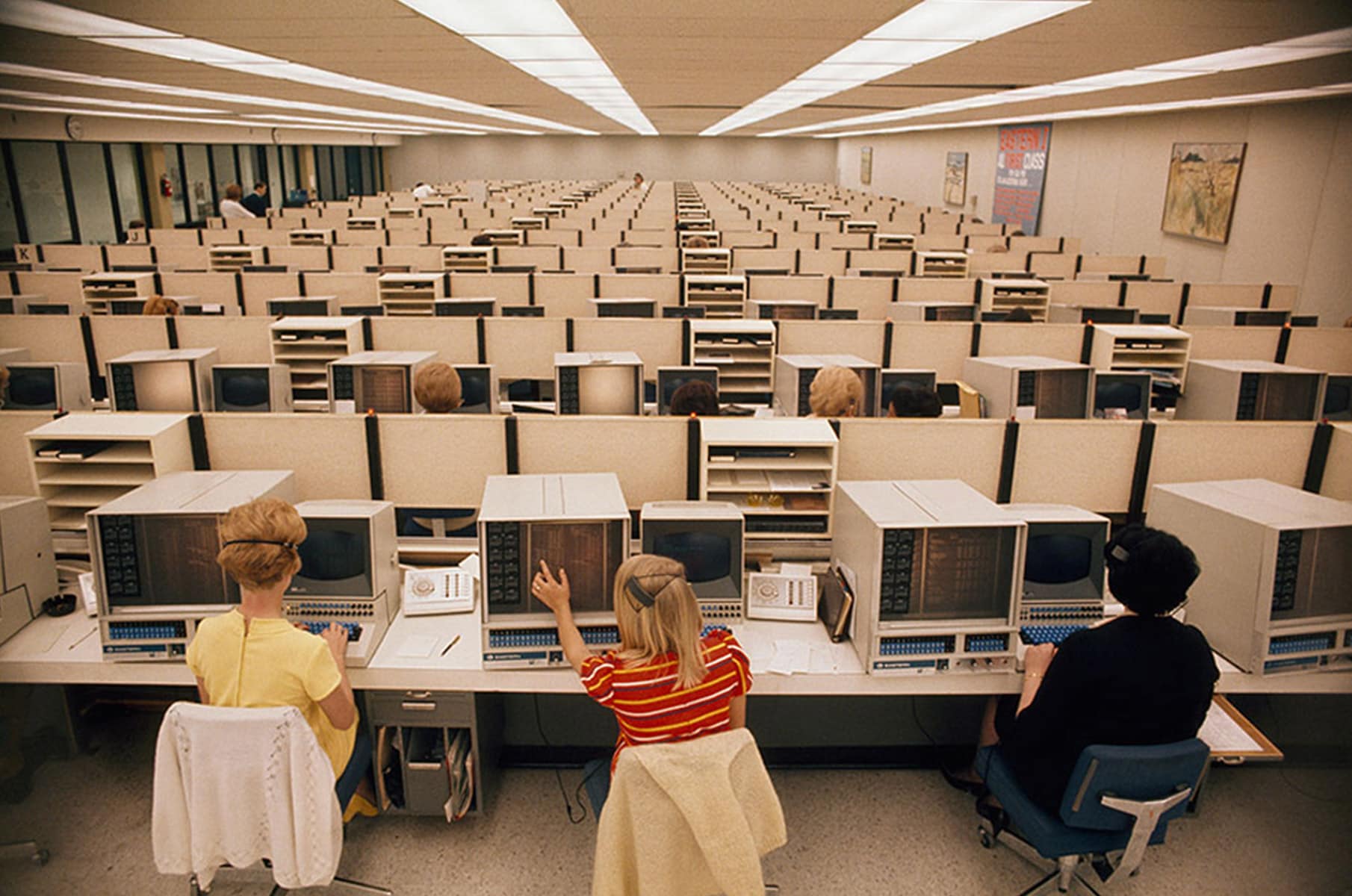 Eastern Airlines reservation center, Miami, 1970. © National Geographic.