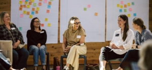 Smiling people in strategic planning session