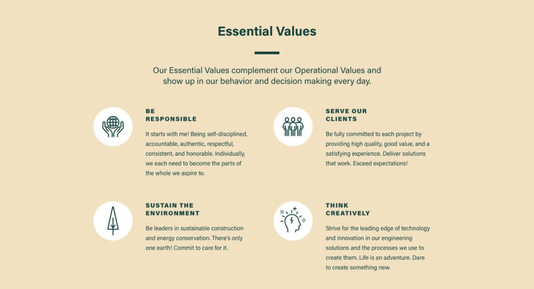 Systems West essential values graphic