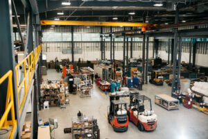Bird's eye view of shop floor